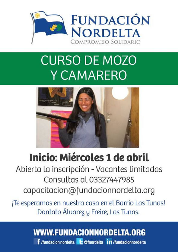 Curso de mozo y camarero de Fundación Nordelta