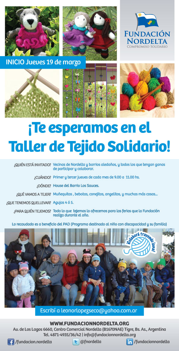 Taller de tejido solidario de Fundación Nordelta