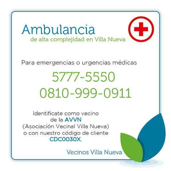 Ambulancia para los vecinos de Villa Nueva