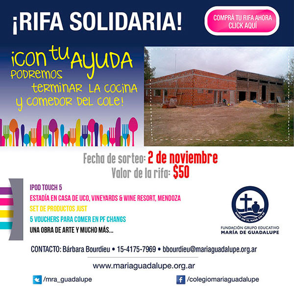 Rifa solidaria para la Fundación María de Guadalupe
