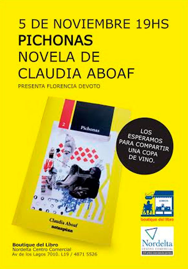 La escritora Claudia Aboaf presenta "Pichonas" en Nordelta