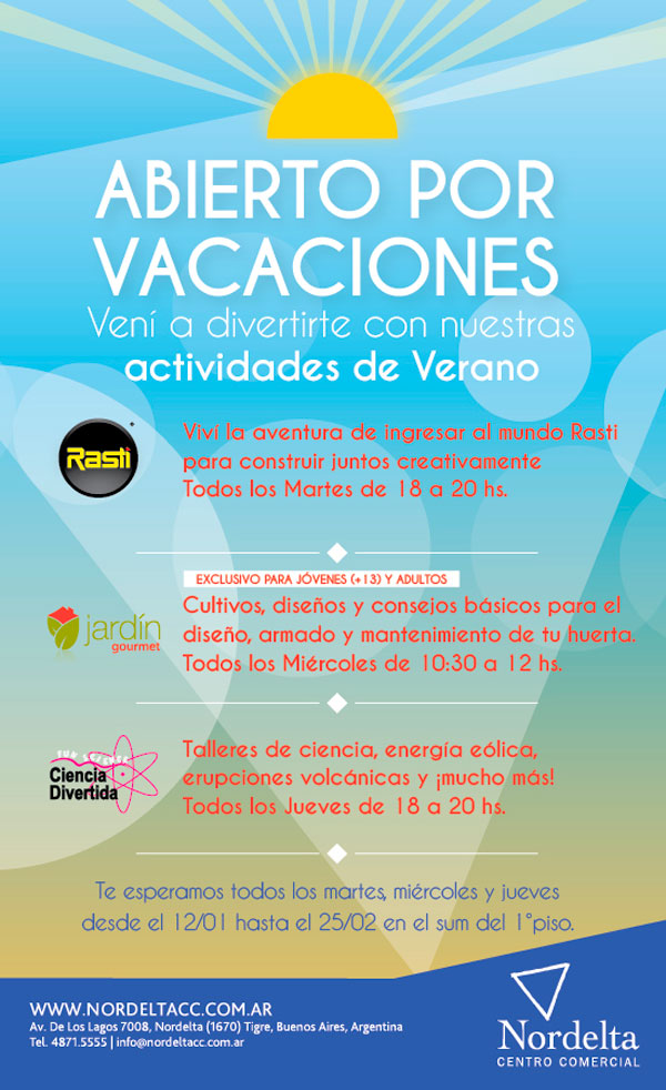  Vacaciones de verano en Nordelta Centro Comercial