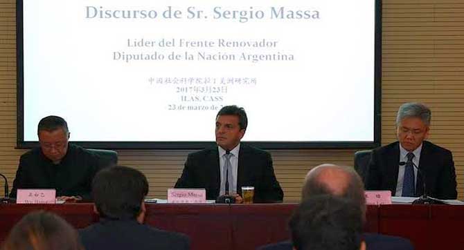 Sergio Massa fue invitado a la Academia de Ciencias Sociales de China