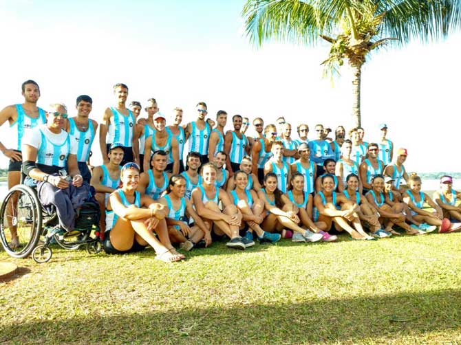 Vecinos remeros en el equipo campeón del Sudamericano de Brasil