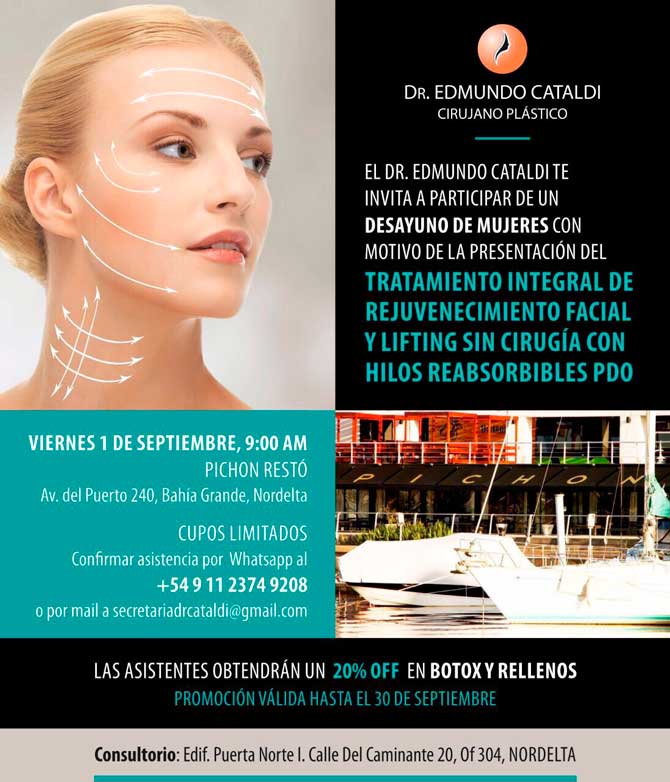 Desayuno sobre rejuvenecimiento facial y lifting sin cirugía con hilos reabsorbibles