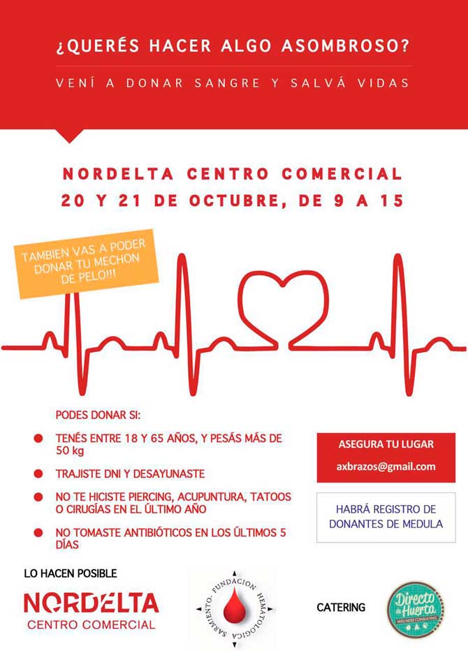 Donación de sangre y cabello en Nordelta Centro Comercial