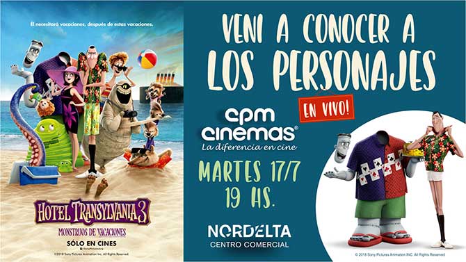 Llegan los personajes Hotel Transylvania 3 a los cines de Nordelta