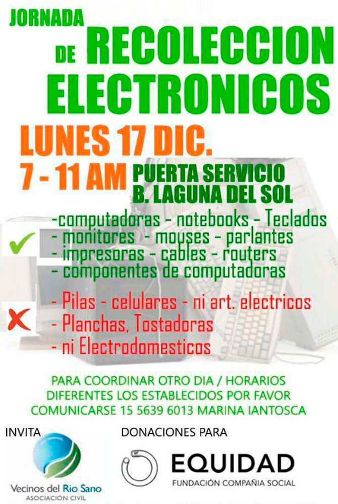 Llega la Jornada de Recolección de Electrónicos 