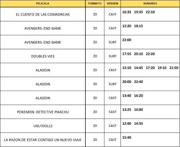 Cartelera Atlas Cines Nordelta del 23 al 29 de mayo