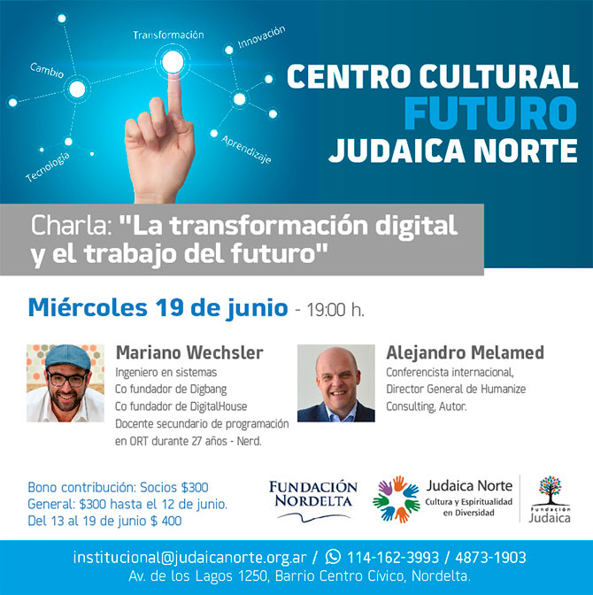 Judaica Norte: Charla de "transformación digital y trabajo del futuro"