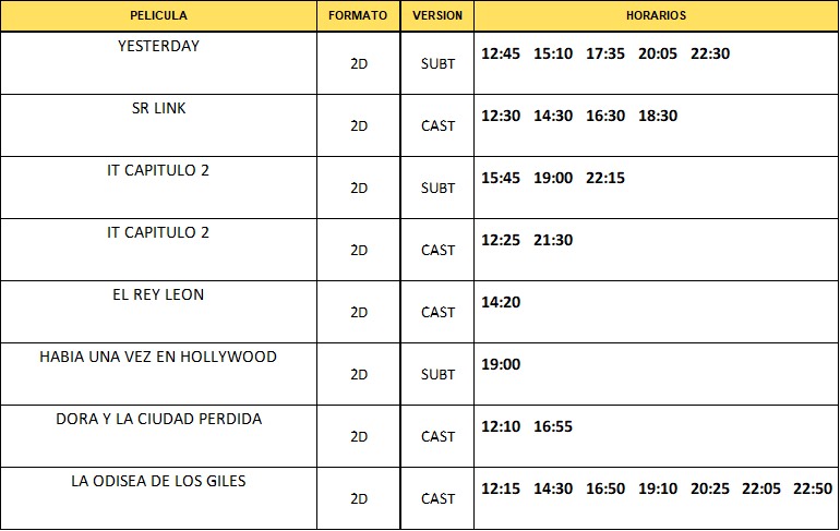 Cartelera Atlas Cines Nordelta del 12 al 18 de septiembre