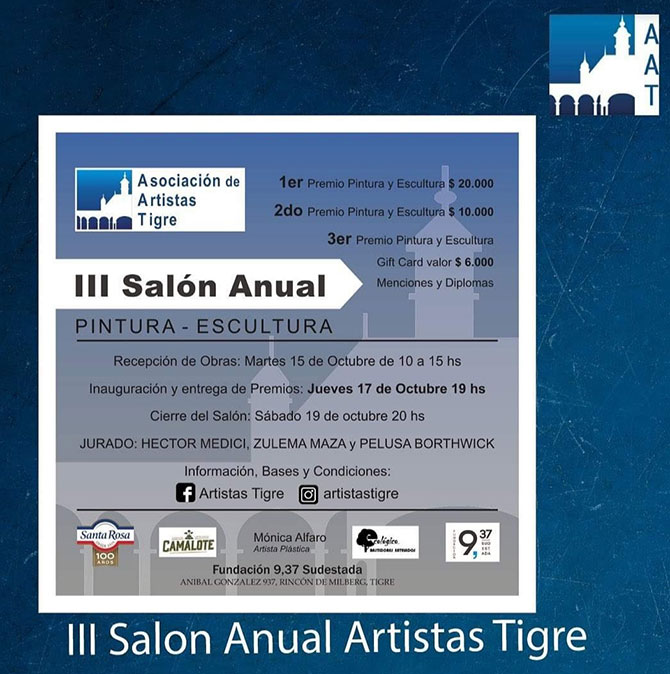 Llega la entrega de premios del III Salón Anual de la Asociación de Artistas Tigre