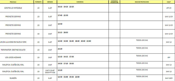 Cartelera Atlas Cines Nordelta del 14 al 20 de noviembre