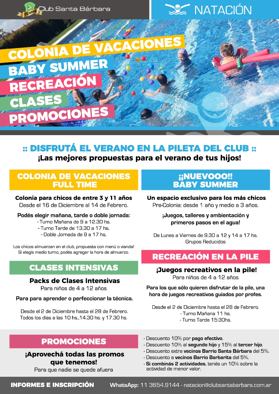 Colonia de verano 2019 del Club Santa Bárbara