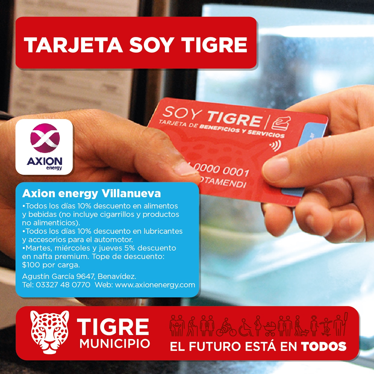 Axion Energy Villanueva: descuentos con la Tarjeta Soy Tigre