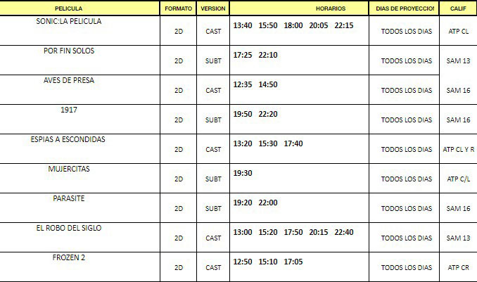 Cartelera Atlas Cines Nordelta del 13 al 19 de febrero