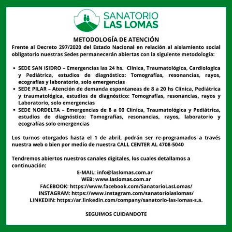 Horarios y atención Centro Médico Las Lomas