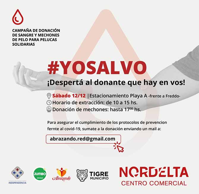 Sábado solidario en Nordelta: una nueva campaña de donación de sangre y mechones de pelo