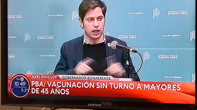 Vacunas libre para mayores de 45 años en Provincia de Buenos Aires