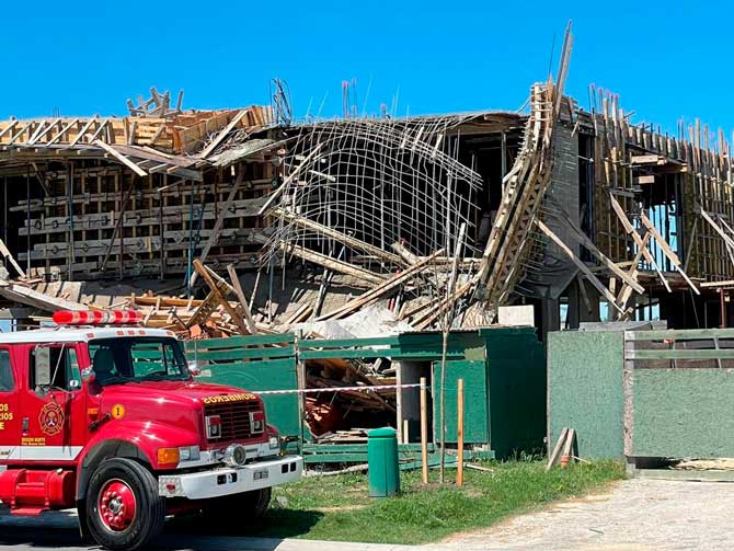 Derrumbe de una casa en obra en Nordelta