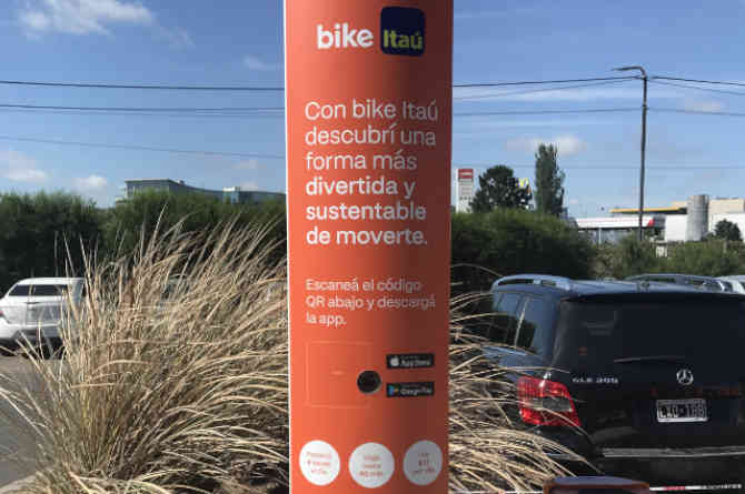 Bicicletas compartidas Itaú en Nordelta