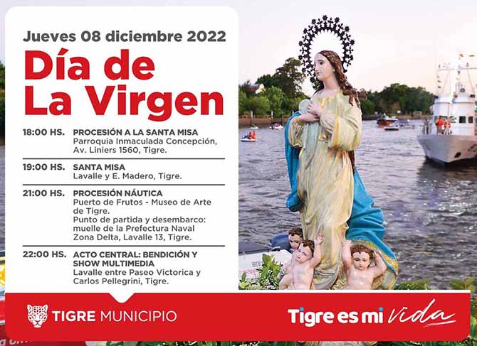 El Municipio de Tigre se prepara para vivir la 73° celebración del Día de la Virgen 