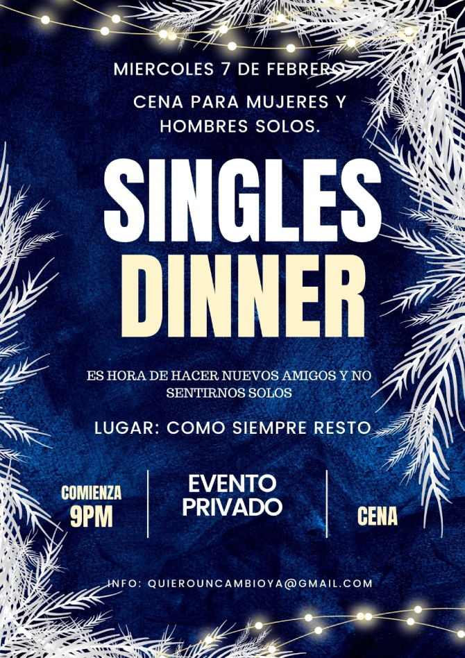 Cena solos y solas en Nordelta 