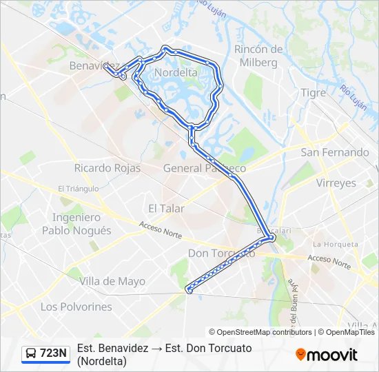 Frecuencia del colectivo 723 en Nordelta: horarios, recorrido y conexión con estaciones cercanas