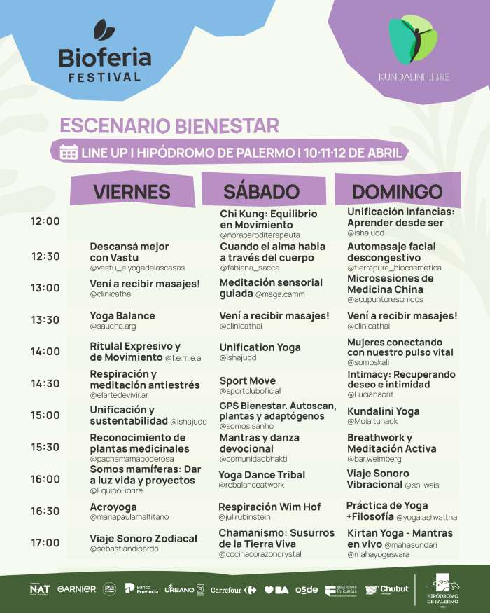 Bioferia 2026 en Palermo: tres días de música, bienestar y consumo consciente cerca de casa