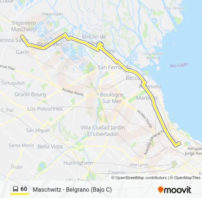 Frecuencia del colectivo 60 en Zona Norte: horarios, recorrido y conexión entre Escobar, Tigre y Capital