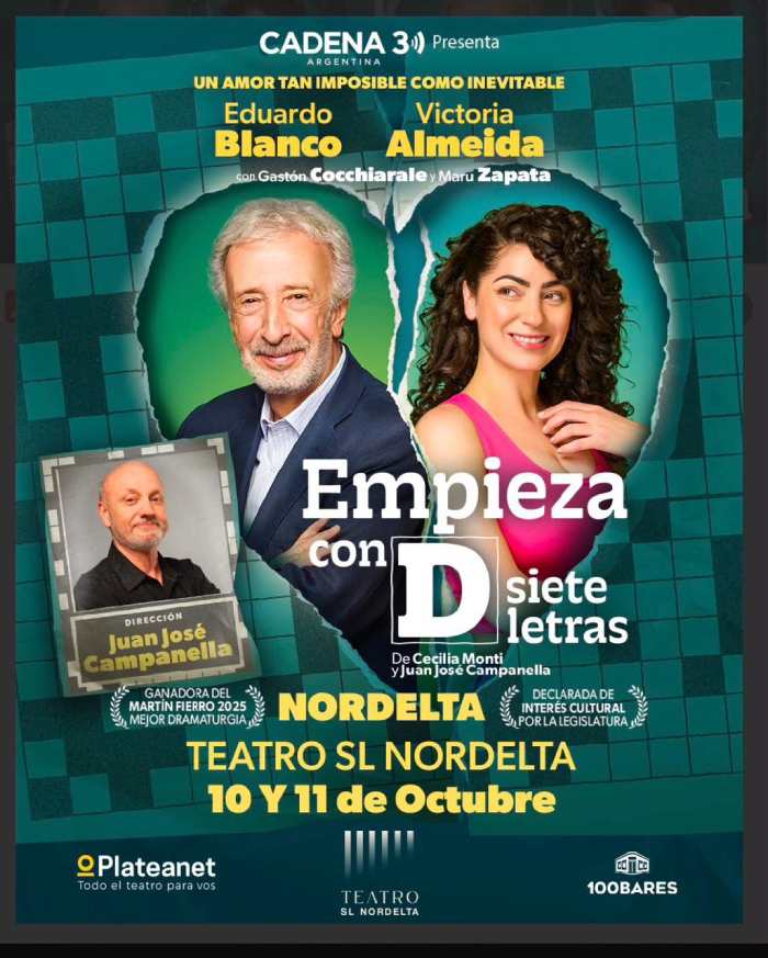 Campanella llega a Nordelta: “Empieza con D, 7 letras” inaugura el nuevo Teatro SL